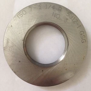 GSG ISO 7 1-1/4" R 5J12-1 NO. 3 PIPE TAPER THREAD RING GAUGE - Picture 1 of 2