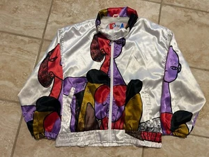 Vintage Pan Asia Windbreaker Retro Sparkle Jacket Coat RARE Casual Picasso Sz M - Picture 1 of 6