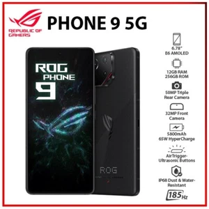 NEW ASUS ROG Phone 9 5G 12GB+256GB BLACK Dual SIM Unlocked Android Mobile Phone - Bild 1 von 6