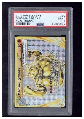 2016 Pokemon XY Evolutions 60 Machamp Break PSA 9 - Image 1 of 2