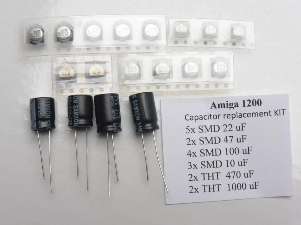 AMIGA 1200 Kondensatoren Set.  Austausch Kit.   Capacitor replecement KIT. - Bild 1 von 1