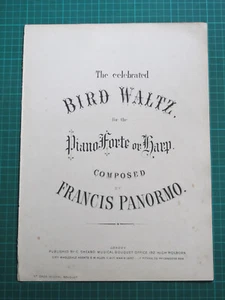 The Celebrated Bird Waltz for the Pianoforte or Harp - Francis Panormo - Sheard - Picture 1 of 4