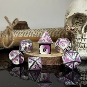 Metal dice set, board game multi-sided dice dnd Dungeons and Dragons, solid dice - Picture 1 of 72