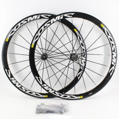 700C 40mm Road Bike Wheelset Clincher Rims Thru Axle Center Lock Hub 8/9/10/11S - Image 1 of 4
