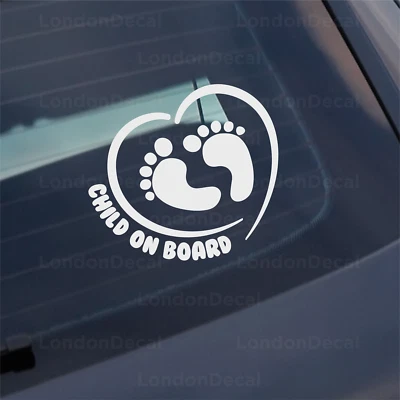 LONDONDECAL KIND AN BORD - Auto Fenster Autoaufkleber Vinyl Aufkleber. Schritte, Fußabdrücke.