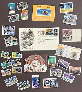 StampTLC Space Apollo11 Camerun USA Dubai BVI Ghana Nicaragua Samoa Seychelles - Foto 1 di 14