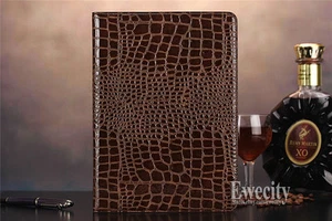 Folio Crocodile Wallet PU Leather Smart AutoSleep Wake Case Cover For Apple iPad - Picture 1 of 26