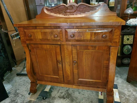 ANTIQUE EMPIRE FLAME MAHOGANY SIDEBOARD W/ CARVED EAGLE Cover