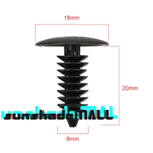 110Pcs Bumper Clips 8mm Auto Car Hole Plastic Rivets Fastener Push Clips Kit - Picture 1 of 9