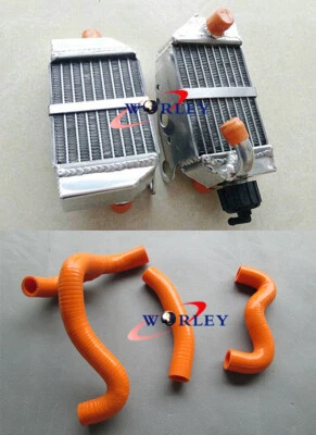 Aluminum Radiator + Orange Hose For 2012-2023 KTM 50 SX 50SXS MINI 50cc 49cc - Image 1 of 4
