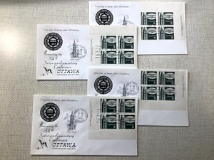 Canada 1965 5¢ I.P.C. #441 Matched Set of PB's on 4 Rosecraft FDC's, VF - Picture 1 of 1