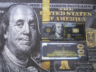 Billete negro dorado plata dinero coleccionable joyería como nuevo billete de moda divertido Foto 1 de 2