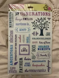 Colorbok Ripeberry Rub-on Rub Scrapbook Embellishments Family Generations Love - Picture 1 of 2
