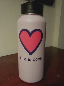 ¡NUEVO CON ETIQUETAS!  TERMO/BOTELLA DE AGUA LIFE IS GOOD 32 OZ BOCA ANCHA ACERO INOXIDABLE   - Imagen 1 de 4