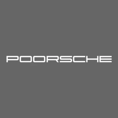 POORsche Funny Decal Sticker - Image 1 of 2