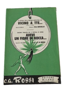 Spartito musicale VICINO A TE e AVEVI UN FIORE IN BOCCA ca Rossi Editore milano - Imagen 1 de 3
