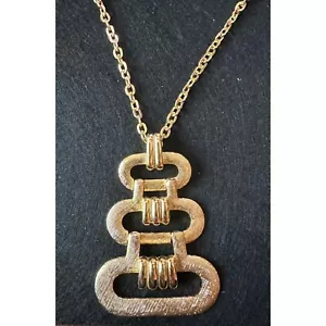 Collar articulado colgante modernista firmado por Lisner años 60 tono dorado - Imagen 1 de 9