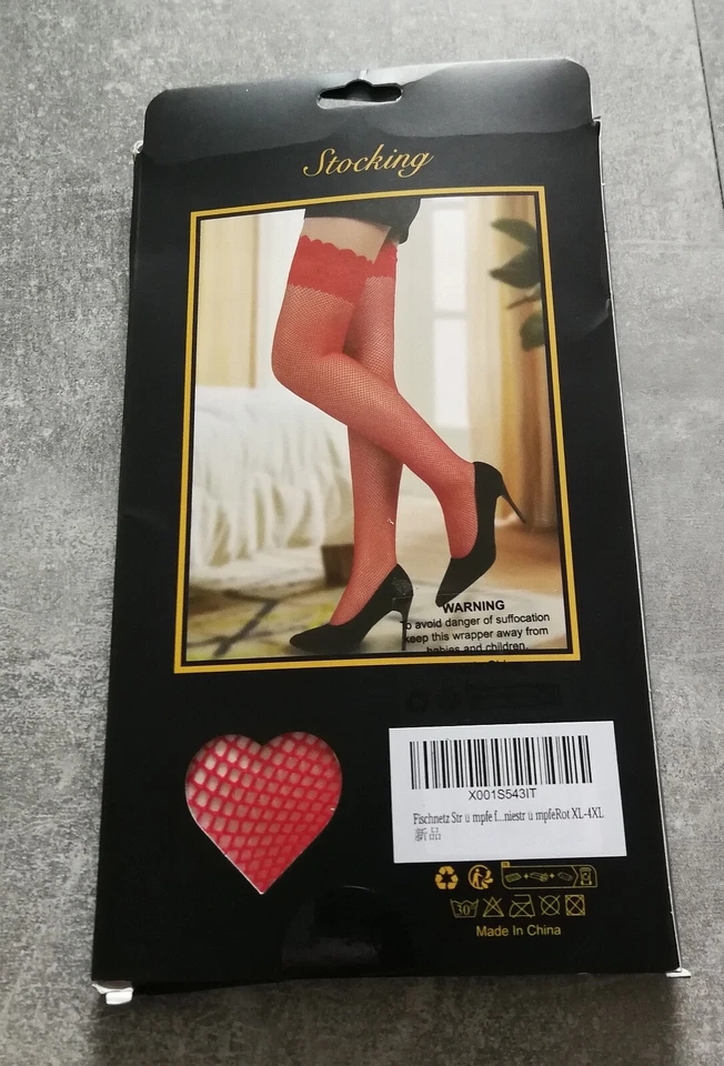 Damen Dessous Netzstrümpfe Rot - Bild 1 von 1