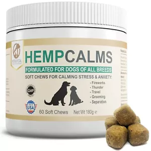 Calming Chews For Dogs - Hemp Treats for Anxiety Relief, Noise - Made in USA - Picture 1 of 6
