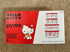 Pyrex Hello Kitty 8 Piece Glass Bowl Food Storage Set with Lids Brand New