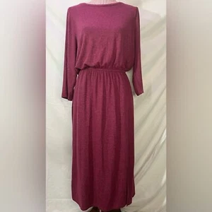NWT $79.95 Lane Bryant Burgundy Blouson Hacci Midi Sweater Dress Size 10 / 12 - Picture 1 of 7