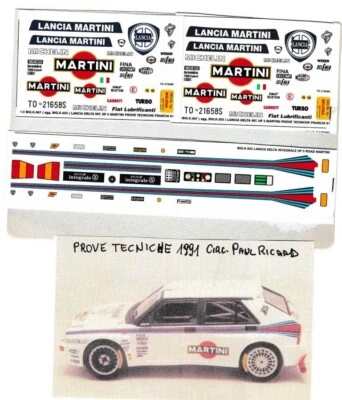 Decal 1/24 Lancia delta HF Rally MART*NI Prove tecniche P.Ricard 1991 Racing 43 - Immagine 1 di 3