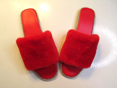 Sandalias borrosas vintage de pedrería rojas sin marca Glamour Bougie Foto 1 de 4