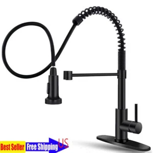 Kitchen Faucet w/ Pull Down Sprayer Stainless Steel Single Handle Farmhouse RV - Picture 1 of 9