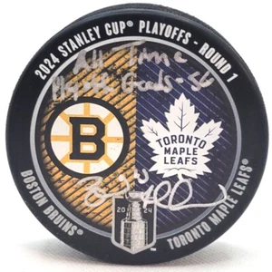 Brad Marchand Boston Bruins Signed Inscribed Stanley Cup Playoffs Logo Puck 5... - Picture 1 of 1