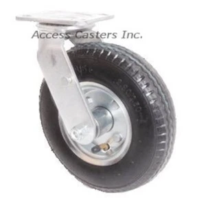 8PRMPNS 8" Swivel Plate Caster for Rubbermaid® Platform Trucks, Pneumatic Wheel - Picture 1 of 2
