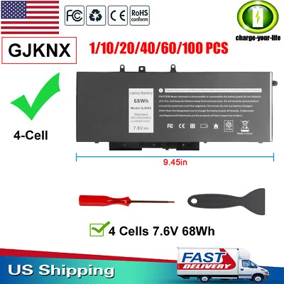 CHARGEYOURLIFE LOT GJKNX Battery For Dell Latitude 5480 5580 5490 5491 5590 5591 GD1JP 68Wh