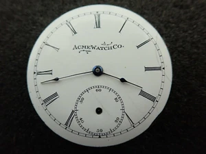 VINTAGE 34.6MM ACME WATCH CO. HUNTING CASE POCKET WATCH MOVEMENT - NOT RUNNING - Picture 1 of 2