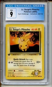 Pokemon Lt. Surge's Pikachu Gym Challenge 1st Edition #84/132 CGC 9 Mint - Picture 1 of 2