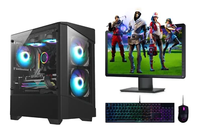 FCS Fast Gaming PC 22" Bundle Intel Quad i5 16GB SSD+HDD Windows 10GTX1050Ti - Image 1 of 3