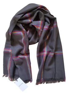 Chal bufanda Paul Smith Pashmina gris a cuadros lana cachemira hecho en Reino Unido Precio de venta sugerido por el fabricante £189 - Imagen 1 de 17