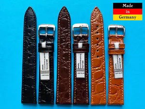 Brazil Uhrenarmband im Kroko Stil in schwarz braun 16 17 18 19 20mm elegant / 38 - Bild 1 von 4