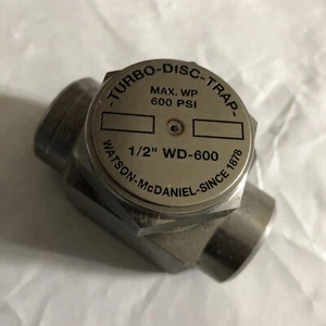 new OLD Watson McDaniel 1/2" NPT WD-600 Steam Trap Size TURBO-DISC-TRAP,EF - Picture 1 of 5