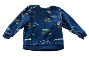 Felpa Lacoste ragazzo taglia 3 stampa all over blu scuola preppy - Foto 1 di 6