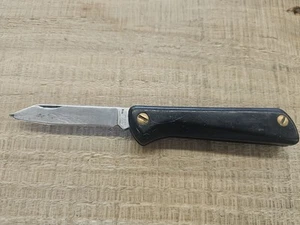 EKA Sweden Normark Single Blade Jack Knife Smooth Blade Black w/ Brass Fittings - Picture 1 of 5