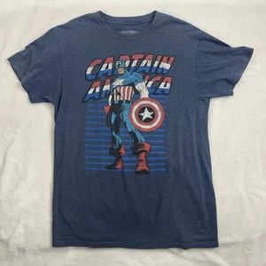Captain America T-Shirt size Medium Blue Vintage - Picture 1 of 14