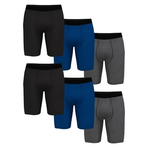 Calzoncillos boxer de malla ultra ligeros de pierna larga Athletic Works para hombre, paquete de 6 - Imagen 1 de 8