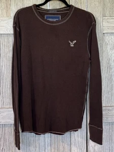 American Eagle AE Legend Vintage Fit Thermal Shirt Men's Large Brown - Picture 1 of 4