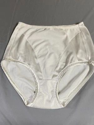Bragas Vanity Fair blancas reforzadas forro mezcla de nailon XL brillante satinado Sissy nuevas sin etiquetas Foto 1 de 4