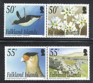 Falkland Islands Mint NH UMM Sc# 942/943 SG# 1083/1086 full birds flora set 2007 - Picture 1 of 2