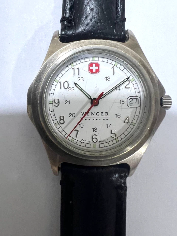 Wenger Watch Swiss Made White Dial Date Military Style Men’s Quartz - Image 1 of 4