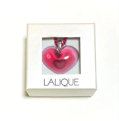 LALIQUE Heart Necklace Pendant Lalique Crystal Fashion Accessories red C663 - Image 1 of 4
