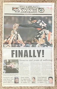 Denver Broncos Super Bowl XXXII Champions~The Gazette January 26 1998 "FINALLY!" - Picture 1 of 2