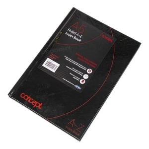 A5 A-Z Tabbed Address Index Book - Hardback Black Notebook - Picture 1 of 5