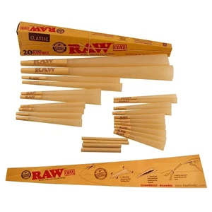 Pack of 8 Raw 20 Stage Rawket Launcher Various Sized Pre Rolled cone set - Picture 1 of 2