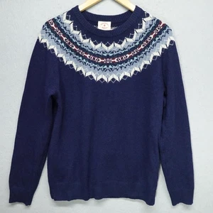 Brooks Brothers Red Fleece Sweater Womens Small Fair Isle Merino Wool Crewneck - Picture 1 of 12